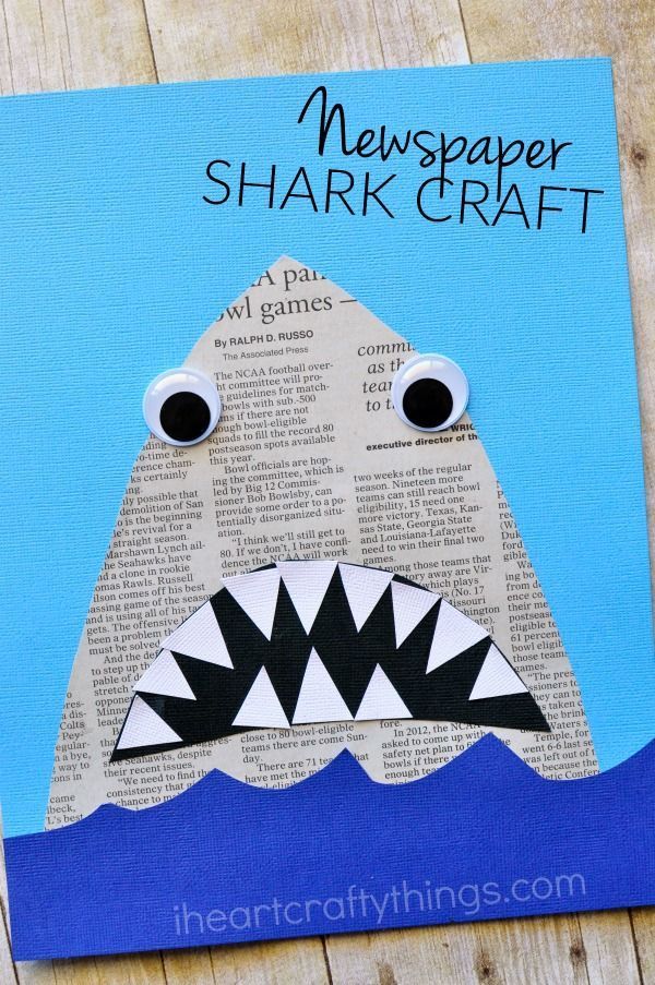 This newspaper shark craft for kids is amazingly simple to make and is great for kids of all ages so it makes a perfect activity for the whole family. Great shark week craft, ocean craft for kids, summer kids craft and fun craft after visiting your local aquarium. #ad -   25 ocean crafts shark
 ideas