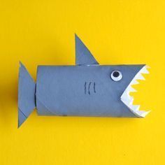 Shark Toilet Paper Roll Craft -   25 ocean crafts shark
 ideas