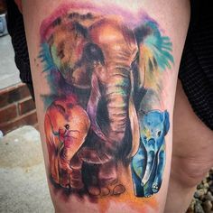 Neat watercolour family of elephants -   15 tattoo family tiere
 ideas