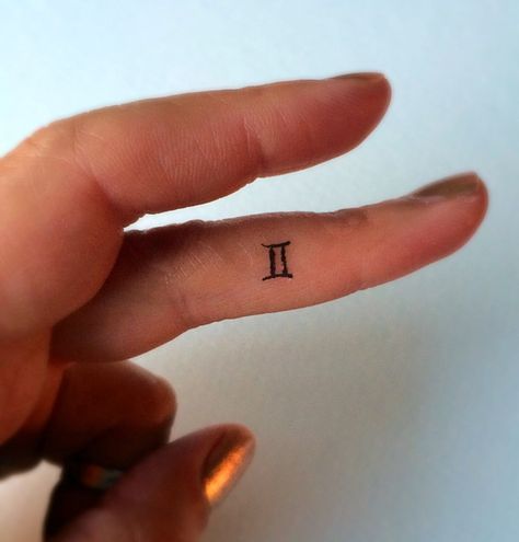 This listing is for a set of 16 tiny zodiac temporary tattoos. You will receive 16 Gemini tattoos to wear anywhere on your body. The symbol measures about 1/4 inch To Apply: Peel away the clear plasti -   18 gemini tattoo design
 ideas