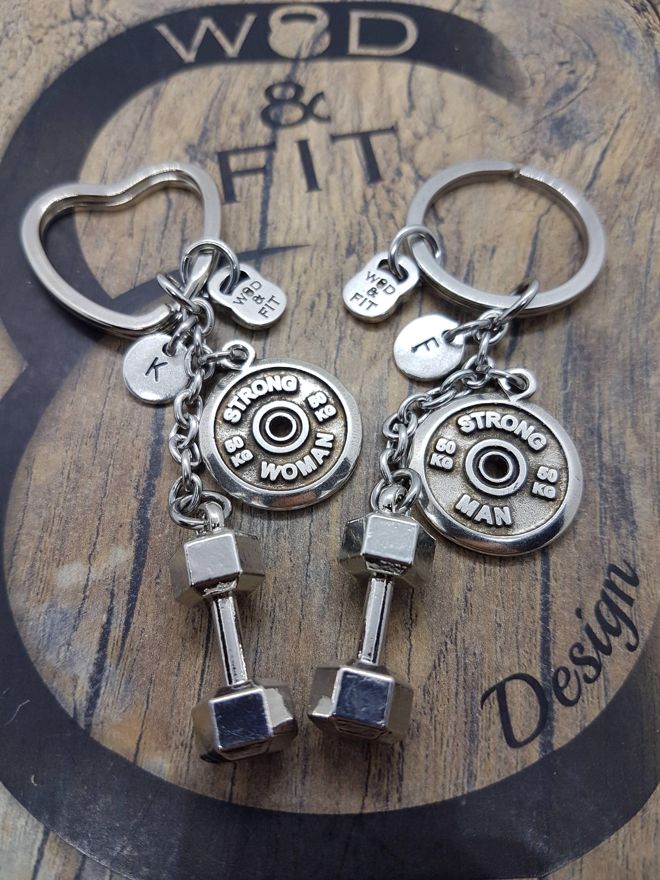 Couple Keychain Dumbbell Hex FitPlate Strong Man-Strong Woman Workout,Joyas Bodybuilding,Fitness Gift,Couple Jewels,Gift Gym,Cross Fit Gift -   18 parejas fitness gym
 ideas