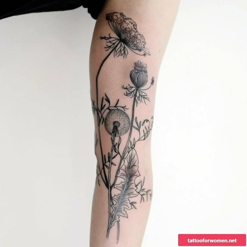 Dandelion Tattoo - which is the right body part for it -   20 tattoo arm back
 ideas