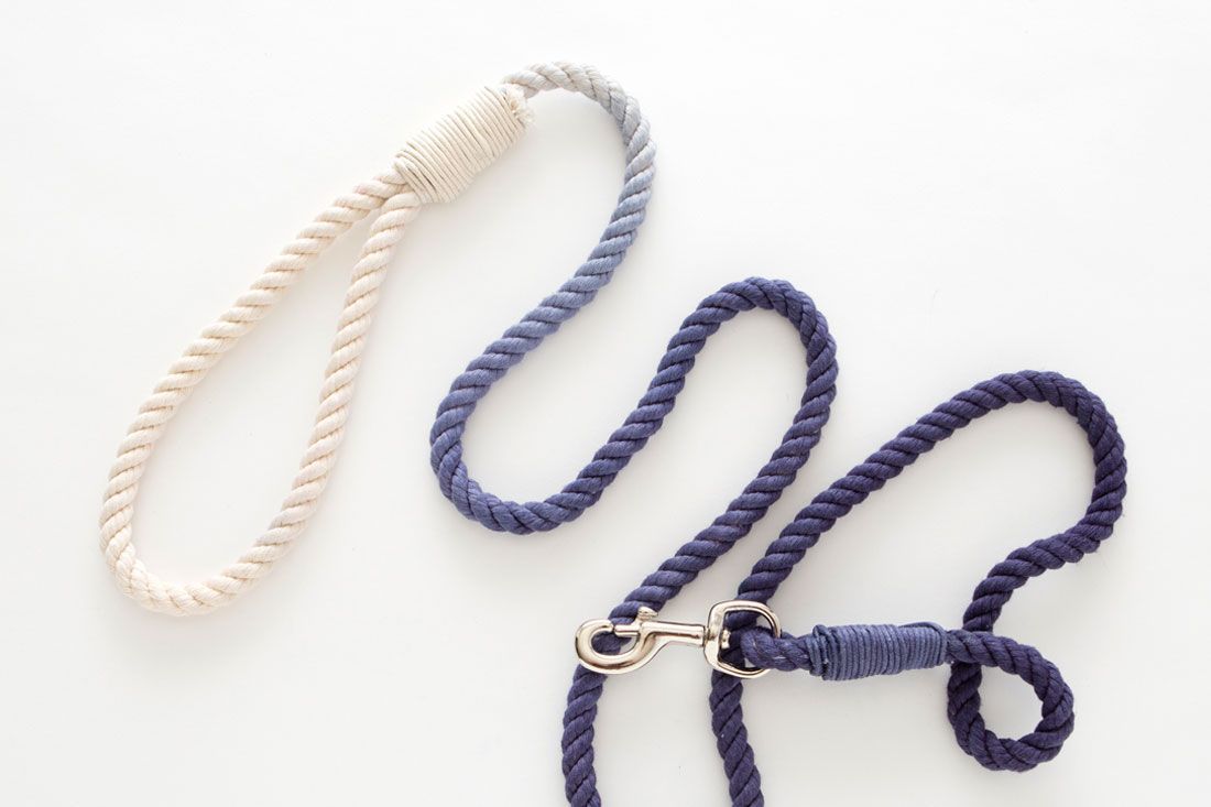 DIY an ombre rope leash for your pup. -   21 diy dog leash
 ideas
