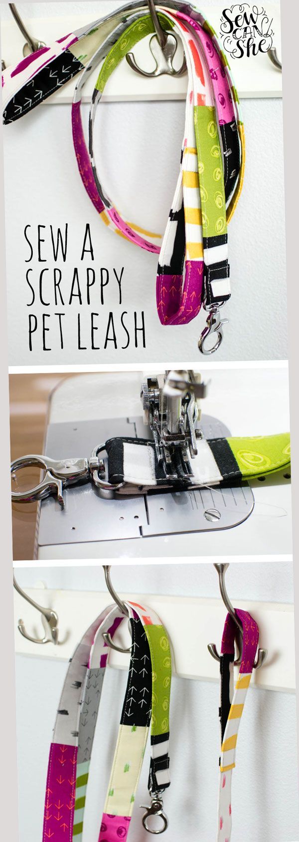 DIY Scrappy Pet Leash - free sewing tutorial -   21 diy dog leash
 ideas