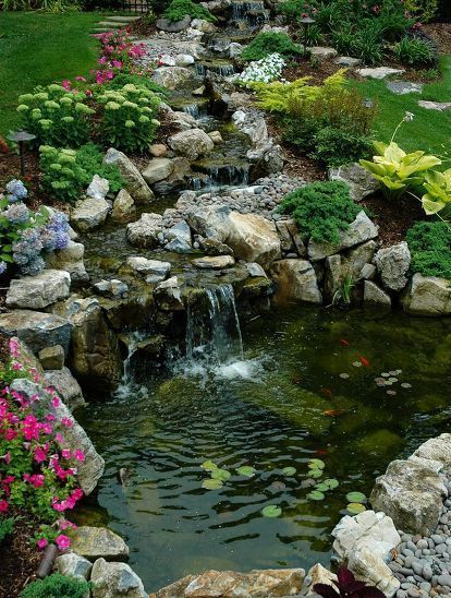 You can't ask for a better location for a Pond and Stream -   21 garden pond pictures
 ideas