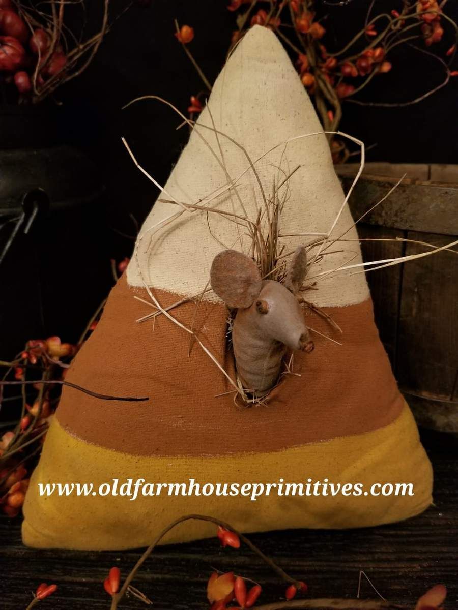 #LT67 Primitive Fall Mouse in Candy Corn (Made In USA) -   21 primitive autumn crafts
 ideas