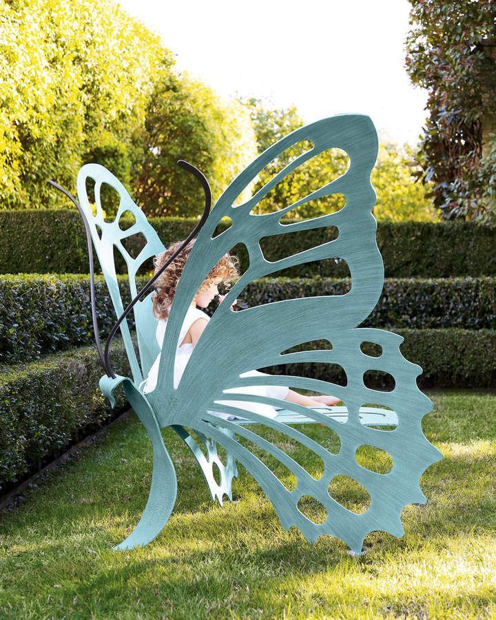 Small Butterfly Bench -   22 blue garden bench
 ideas