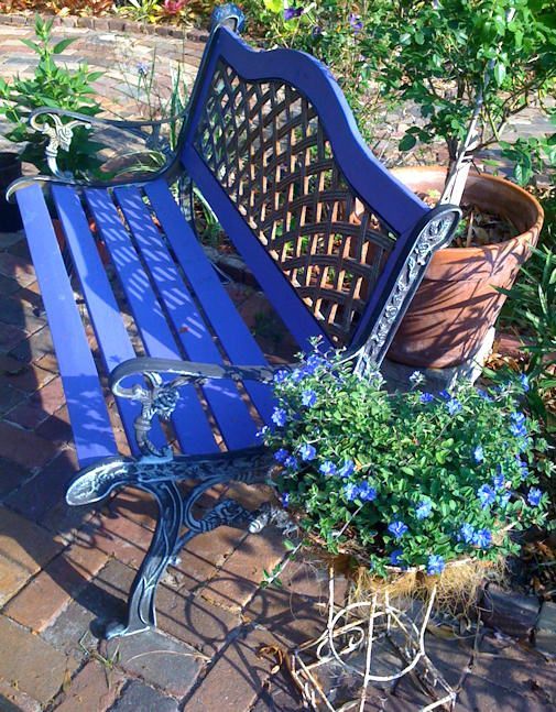 22 blue garden bench
 ideas