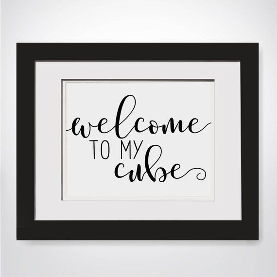 Welcome To My Cube, Cubicle Decor, Cubicle Printable, Workstation Decor, Cute Gift For Coworker, Cut -   22 cube decor
 ideas