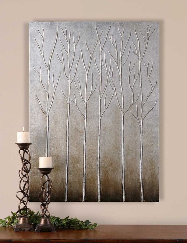 Uttermost 35105 Hand Painted Silver and Brown Tones Painting -   22 diy decoracion paint
 ideas