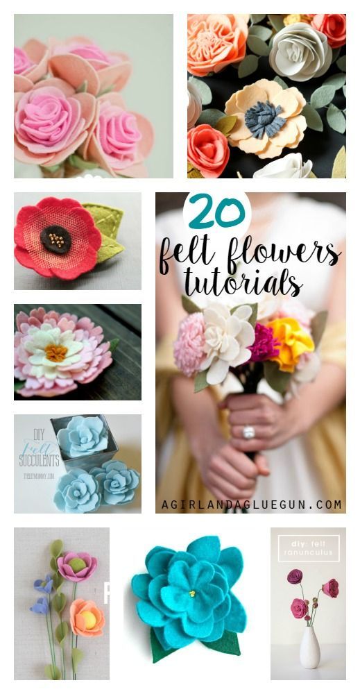 felt flower roundup -   22 diy flower tutorial ideas
