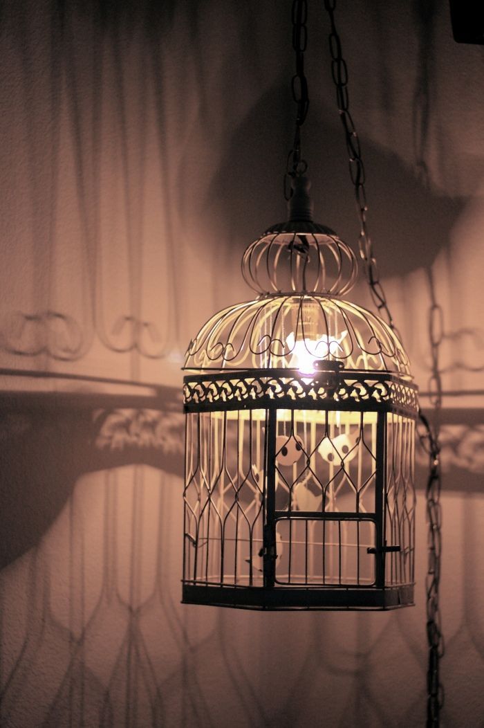 DIY: Vintage Birdcage Lamp -   22 diy lamp hanging
 ideas