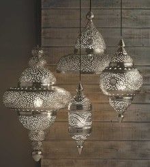 Moroccan Hanging Lanterns - set as follows -   22 diy lamp hanging
 ideas