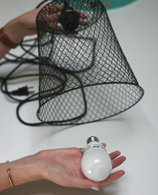 DIY Hanging Lamp from a Wastebasket -   22 diy lamp hanging
 ideas