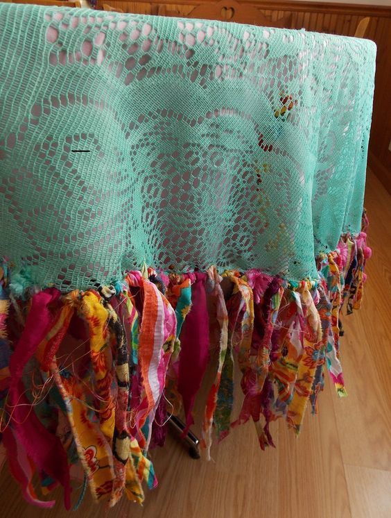 mantel para la mesa Bohemian Tablecloth Boho Chic Vintage Lace Blue Moroccan Style Gypsy Hippie Decor: -   22 hippie style apartment
 ideas