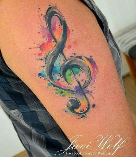 Colorful music note tattoo -   22 unique tattoo music
 ideas