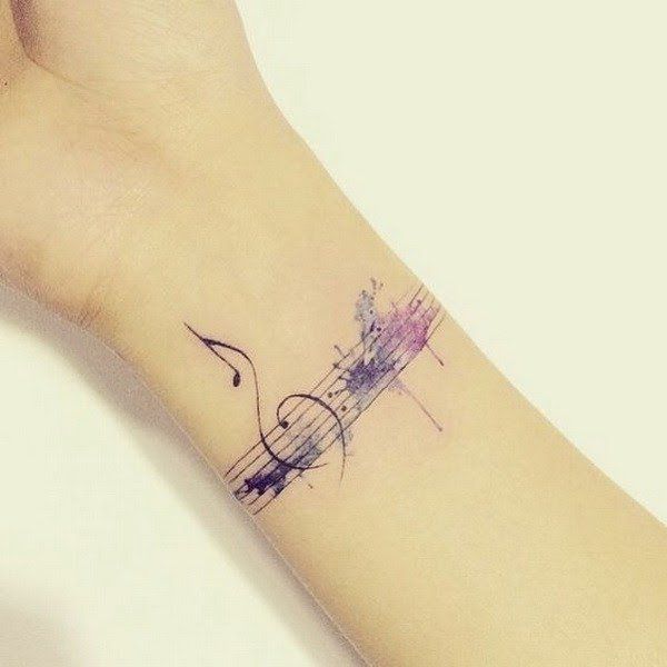 60 Awesome Watercolor Tattoo Designs -   22 unique tattoo music
 ideas