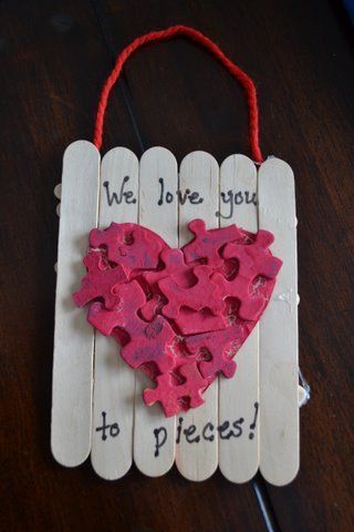 Puzzle Piece Craft and Activity Roundup -   22 valentines crafts for grandma
 ideas