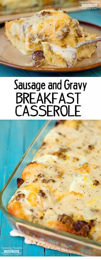 Sausage, Gravy and Biscuit Breakfast Casserole recipe. This breakfast dish is perfect to double for large groups and can be assembled the night before for practically no morning prep. -   23 breakfast sausage recipes
 ideas