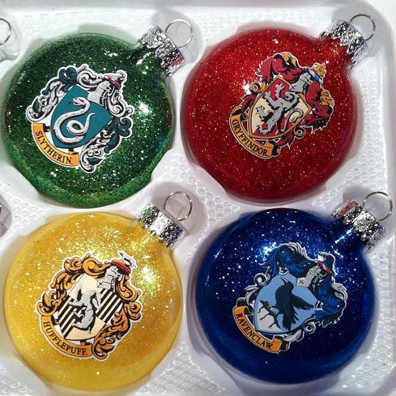 Harry Potter House Ornaments Set of Four by HooahHoneyHomemade, $20.00 -   23 diy ornaments harry potter
 ideas