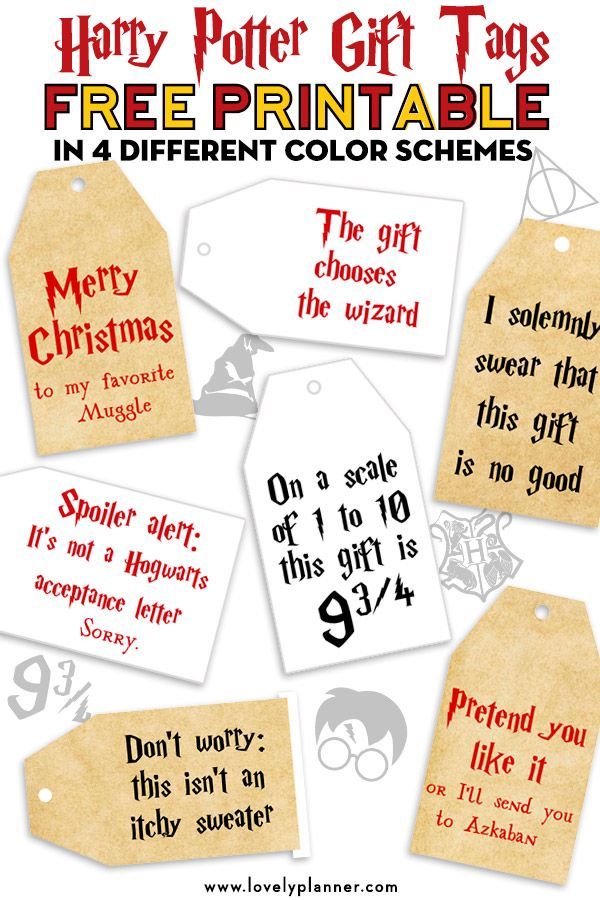 Free Printable Harry Potter Christmas Gift Tags -   23 diy ornaments harry potter
 ideas