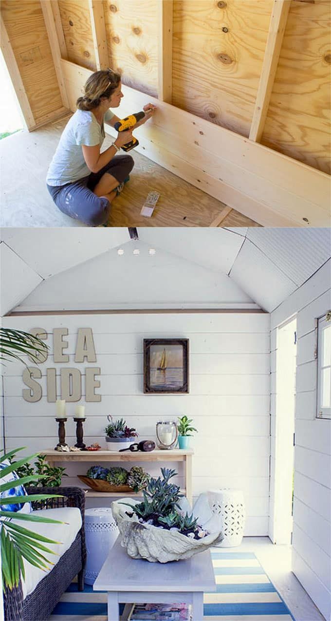 Shiplap Wall and Pallet Wall: 30 Beautiful DIY Wood Wall Ideas -   23 diy pallet backdrop
 ideas