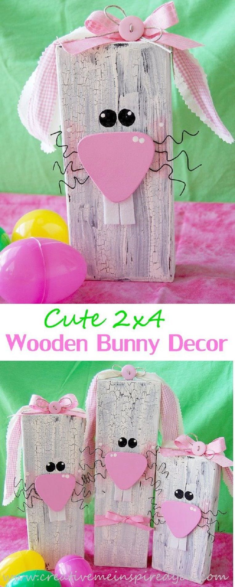 2?4 Wooden Bunnies -   23 easter diy decorations
 ideas