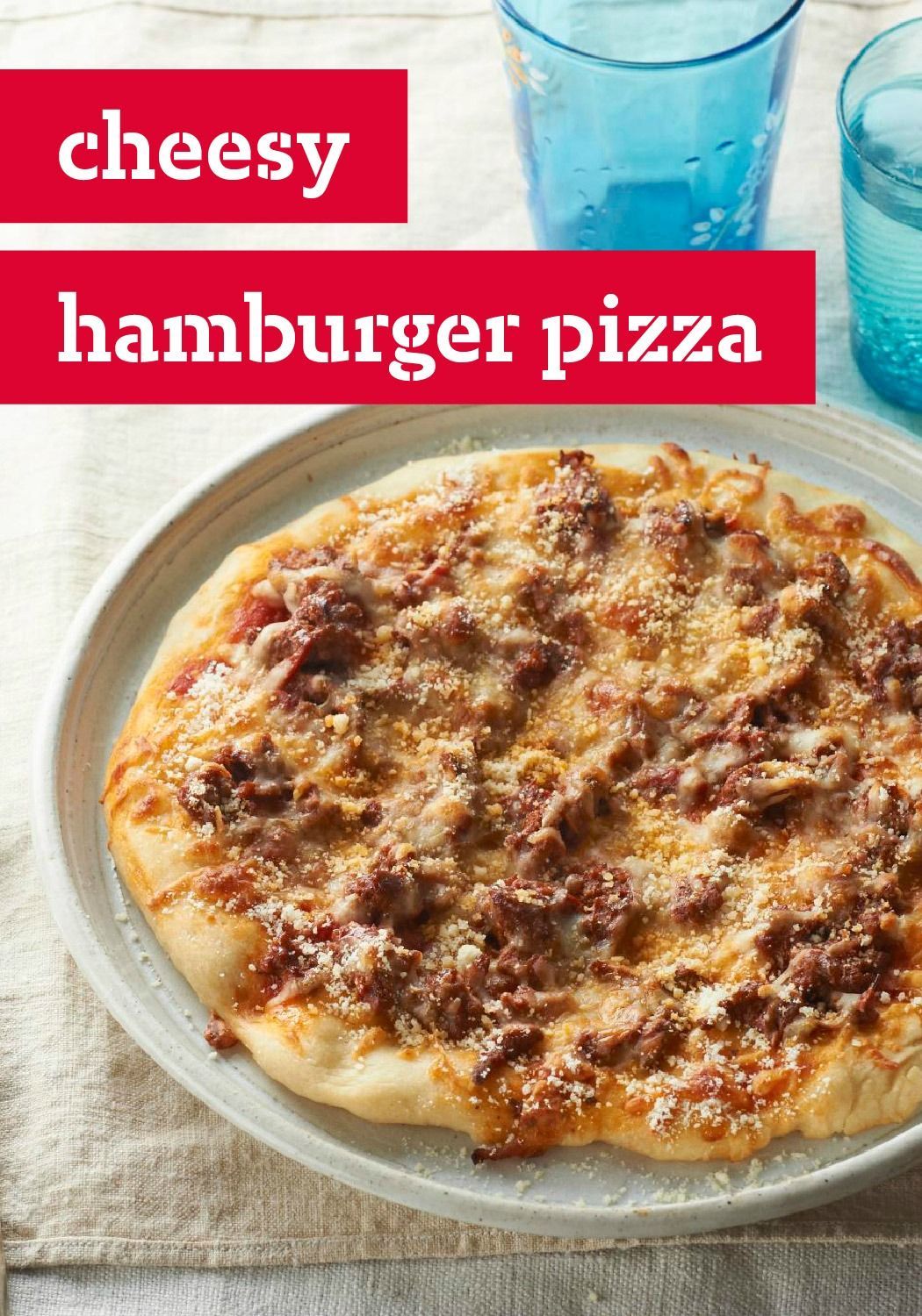 Cheesy Hamburger Pizza — Love cheeseburgers? Love pizza? Chances are excellent you'll love this Cheesy Hamburger Pizza, too! -   23 hamburger pizza recipes
 ideas