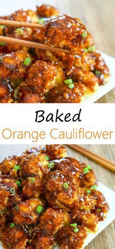 Baked Orange Cauliflower -   23 vegetarian chinese recipes
 ideas
