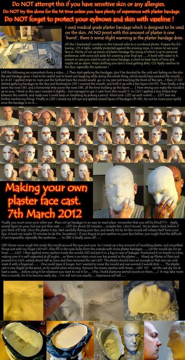 Make your own plaster face cast by melesmeles -   24 diy face cast
 ideas