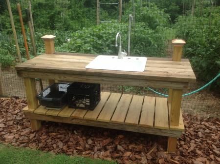 Potting Bench for Father's Day | Do It Yourself Home Projects from Ana White -   24 diy outdoor sink
 ideas