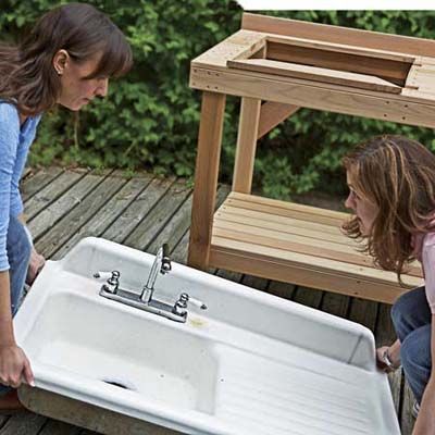 How to Turn a Salvaged Sink Into an Outdoor Bar -   24 diy outdoor sink
 ideas