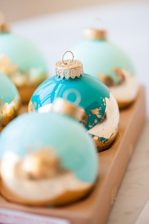 DIY Painted Gold Leaf Ornaments -   24 diy painting gold
 ideas
