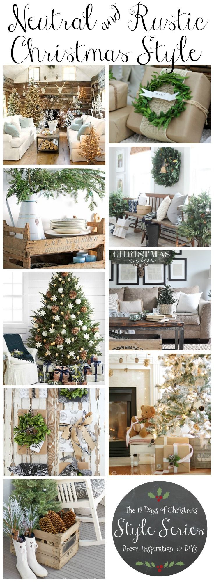 Rustic Natural & Neutral Christmas Style Series -   24 green christmas decor
 ideas