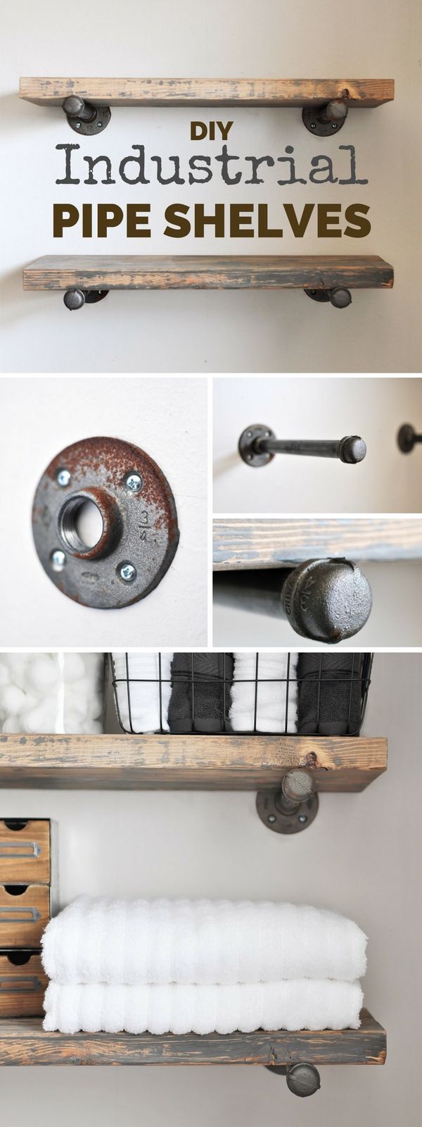 19 Beautiful Easy DIY Shelves to Build at Home -   24 industrial decor shelf
 ideas
