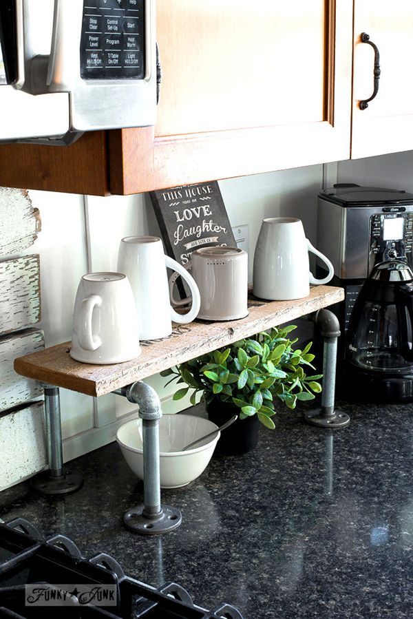 What's New In Farmhouse Home Decor & DIY - Page 2 of 11 -   24 industrial decor shelf
 ideas