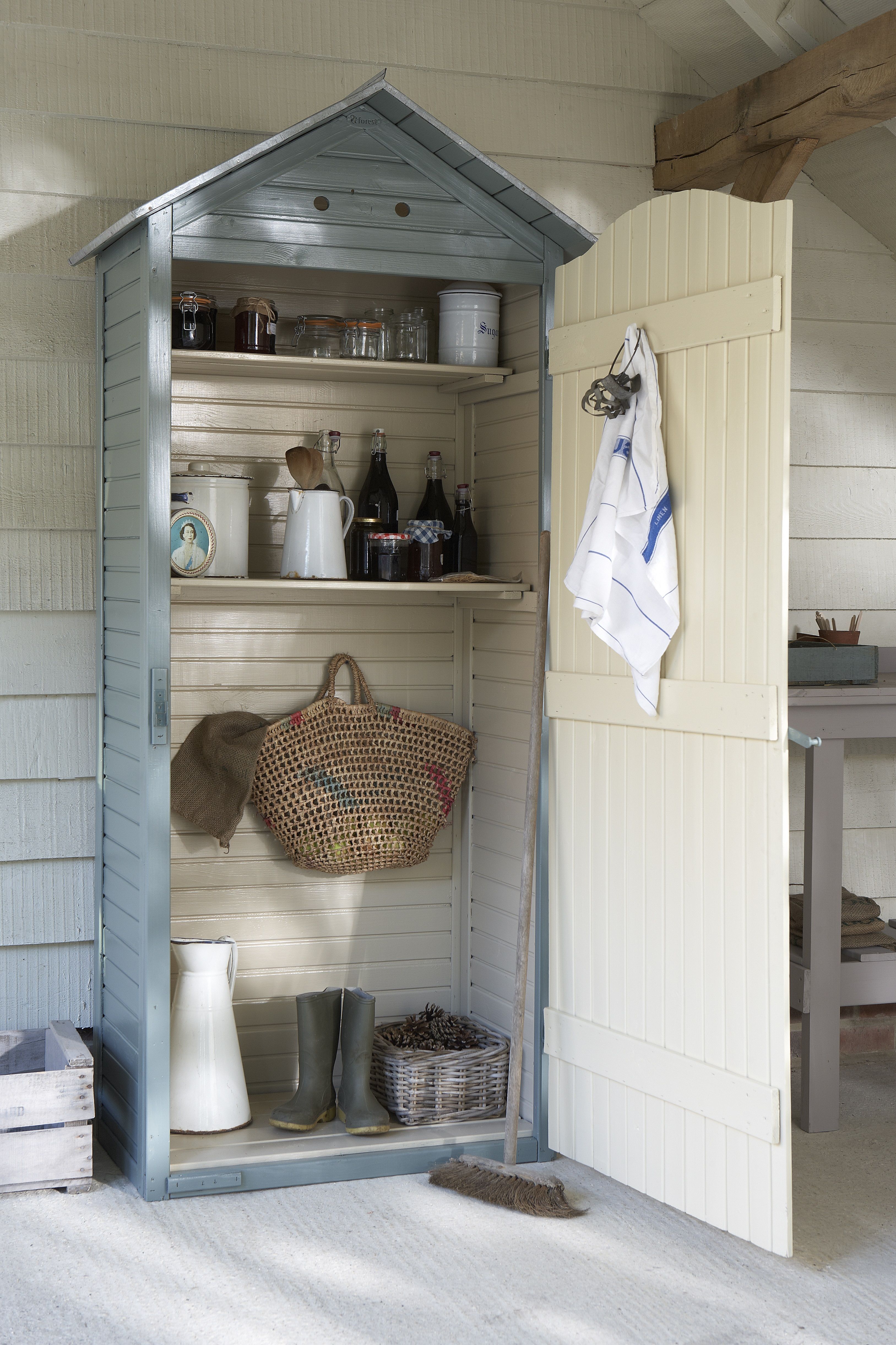 Make your potting shed pretty with Cuprinol Garden Shades in Wild Thyme and Country Cream -   24 pretty garden shed
 ideas