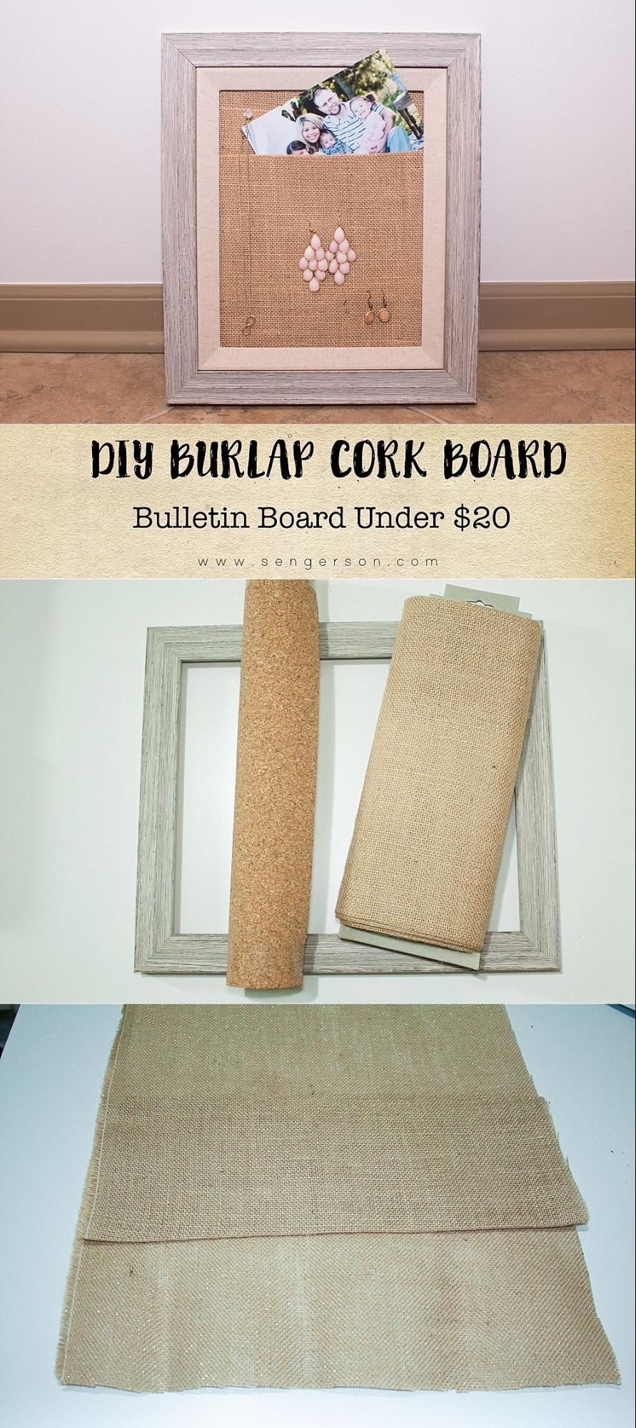 Burlap Cork Board DIY -   25 burlap crafts board
 ideas