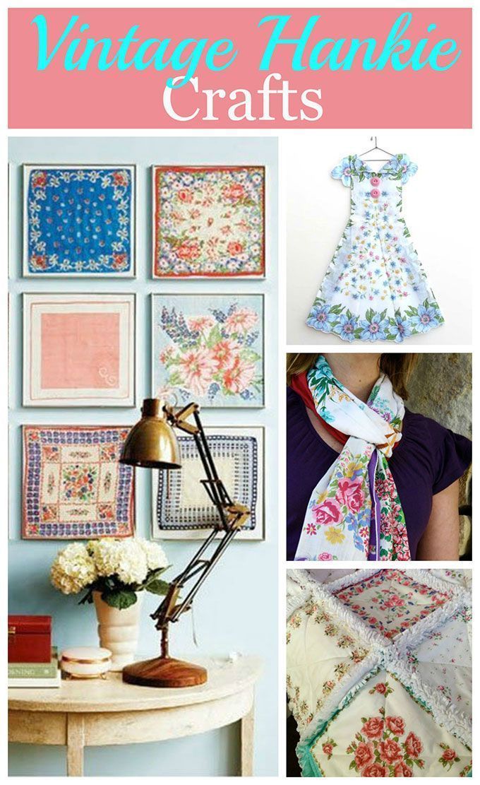 Craft Ideas Using Vintage Hankies -   25 crafts projects things to
 ideas