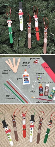 DIY Popsicle Stick Christmas Ornaments -   25 diy ornaments kids
 ideas