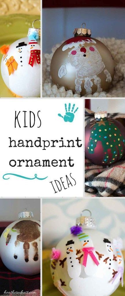 Handprint Ornament and DIY Christmas Ornament Ideas -   25 diy ornaments kids
 ideas