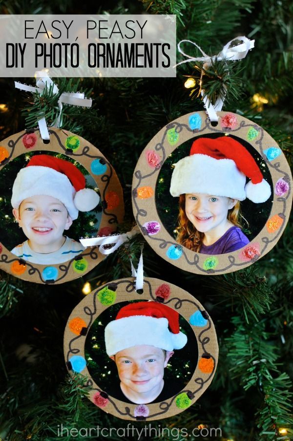 Easy DIY Christmas Photo Ornaments -   25 diy ornaments kids
 ideas