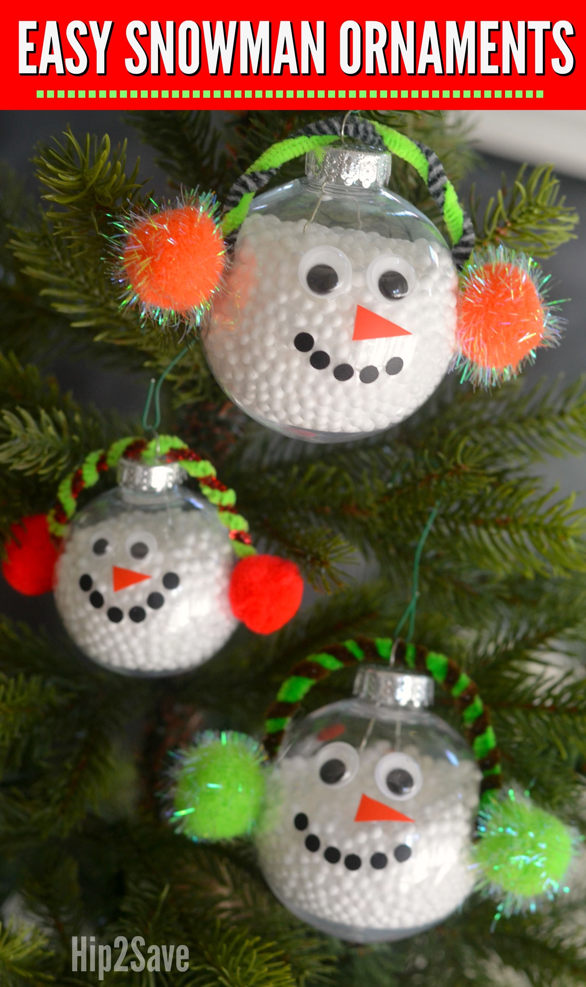 DIY Simple Snowman Christmas Ornament -   25 diy ornaments kids
 ideas
