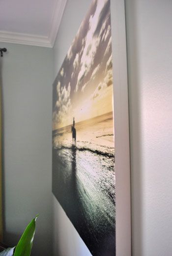 Using Acrylic Medium To Glue A Large Print To A Canvas -   25 diy photo poster
 ideas