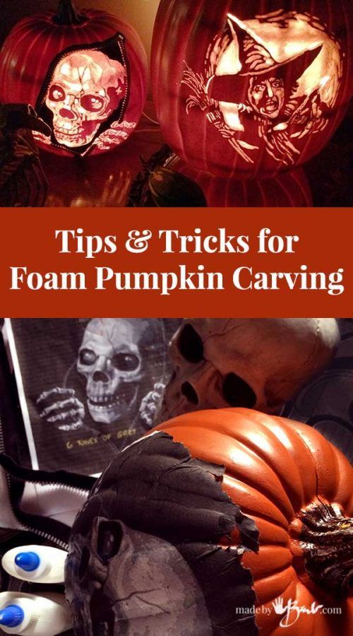 Tips & Tricks for Foam Pumpkin Carving - Made By Barb - faux pumpkins -   25 foam pumpkin decor
 ideas