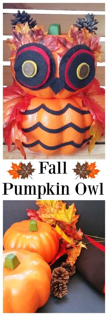 DIY Fall Pumpkin Owl - Dollar Store Fall Craft Project -   25 foam pumpkin decor
 ideas