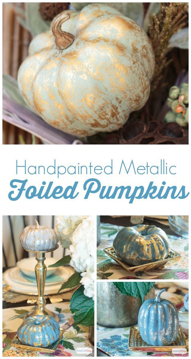 Pumpkin Decorating Ideas: Metallic Foil Pumpkins -   25 foam pumpkin decor
 ideas