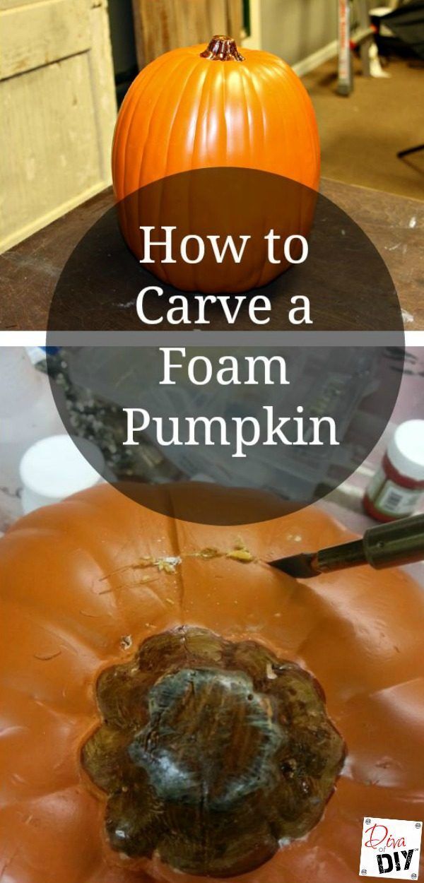 Quick and Easy Way to Carve a Foam Pumpkin -   25 foam pumpkin decor
 ideas