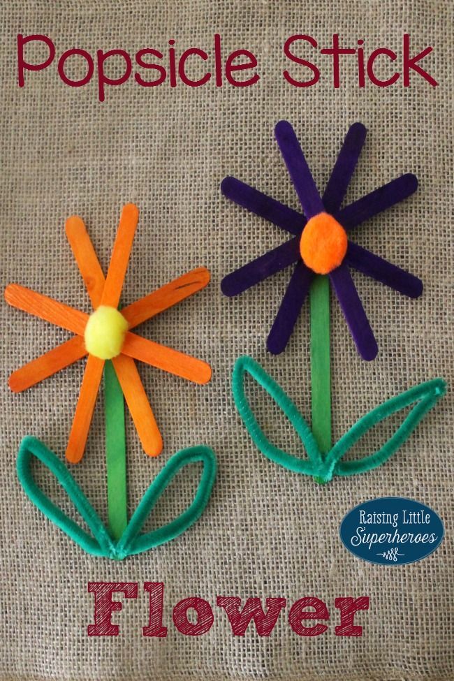 Popsicle Stick Flower - -   25 young kids crafts
 ideas