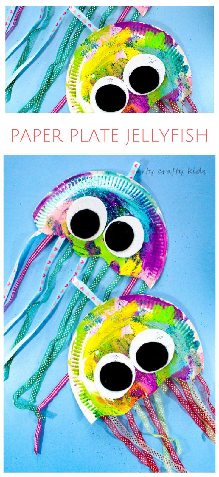 Paper Plate Jellyfish Craft -   25 young kids crafts
 ideas